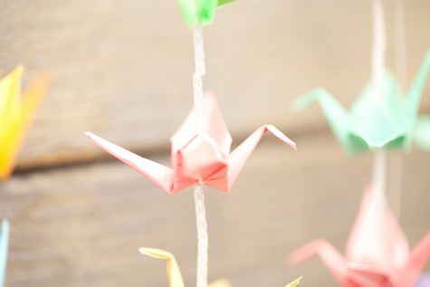 DIY paper crane backdrop