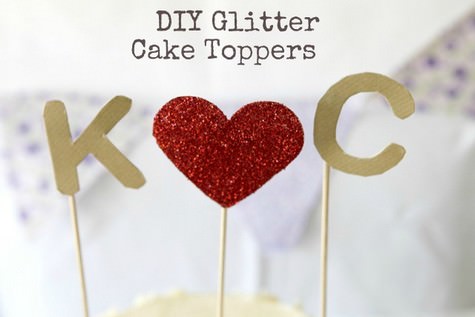 DIY Glitter Cake Toppers