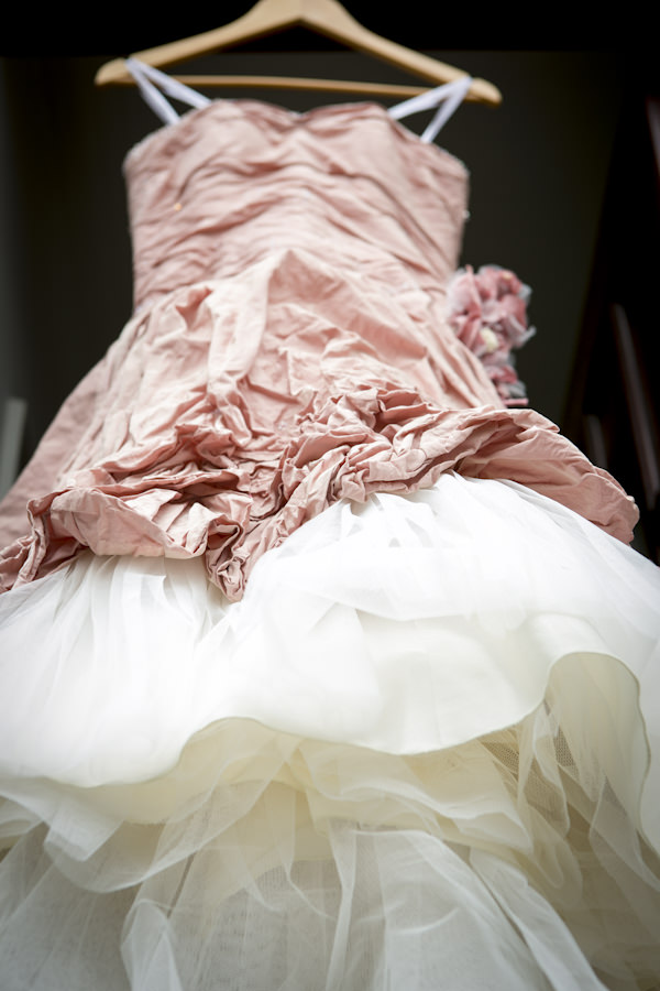 pink Ian Stuart wedding dress