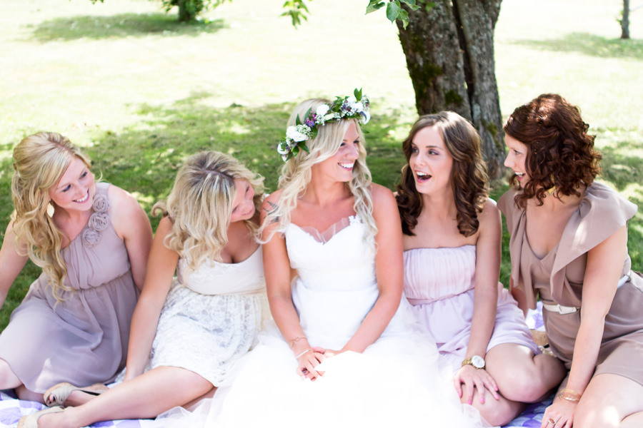 bride and bridesmaids