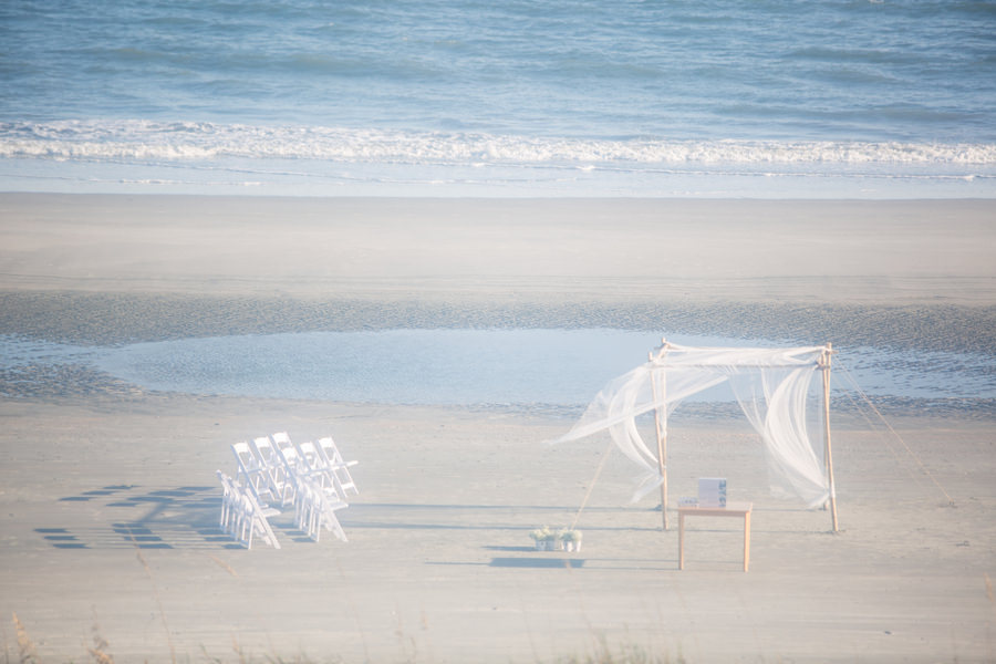 wedding ceremony on Folly Beach South Carolina 