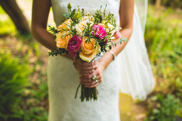 Sheffield bride holding bouquet