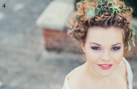 hair up with flowers