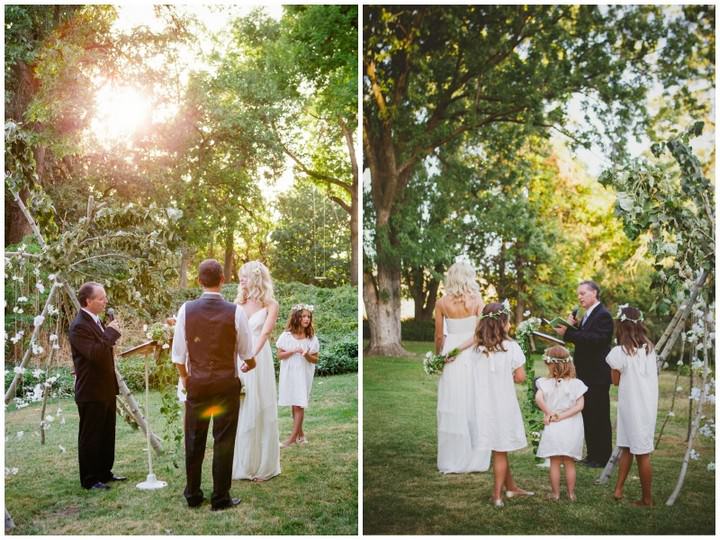 Boho Style Outdoors wedding ceremony