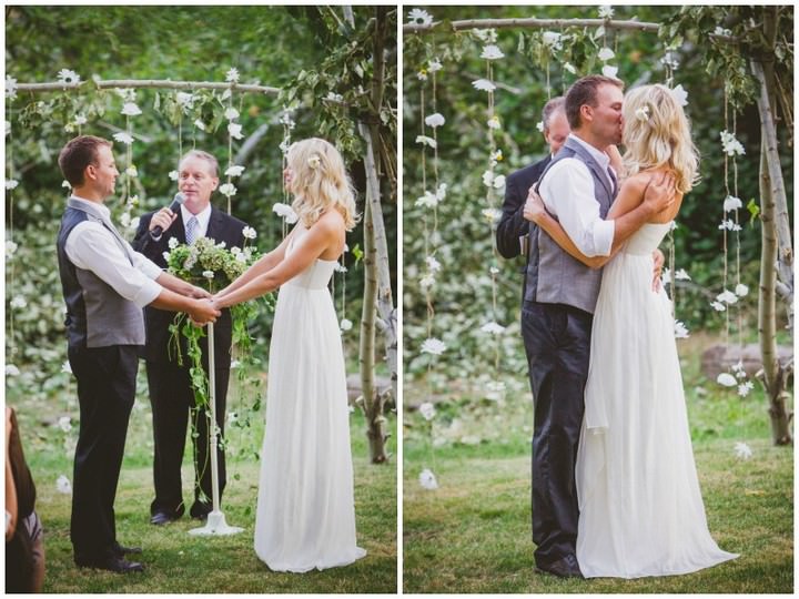 Boho Style Outdoors wedding ceremony