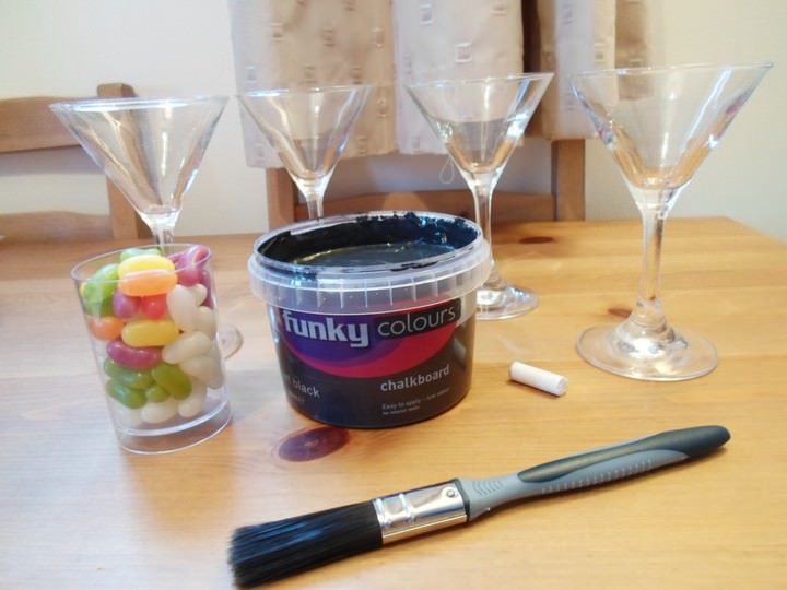 DIY Tutorial - Chalkboard Martini Glasses