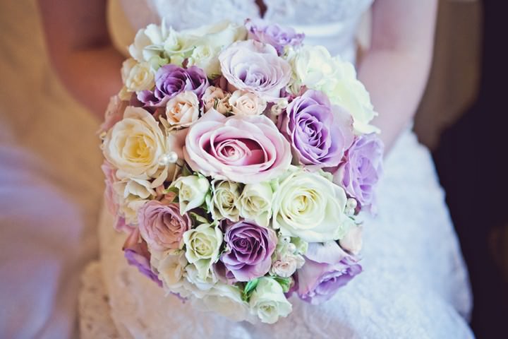 pink and white bridal bouquet