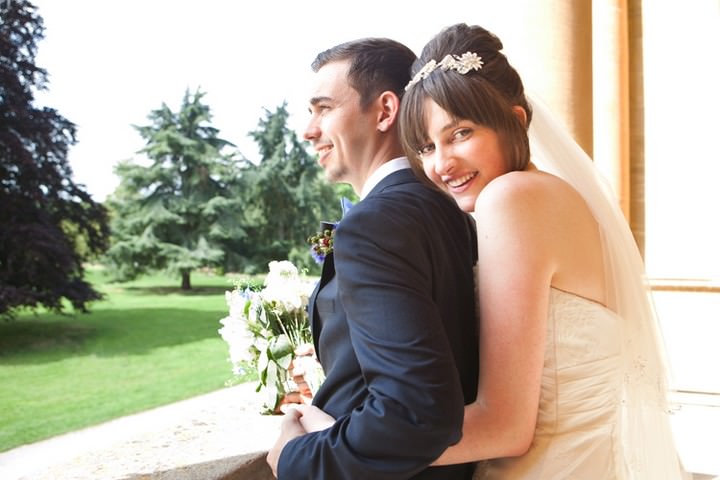 wedding couple at  Basildon Park Berkshire