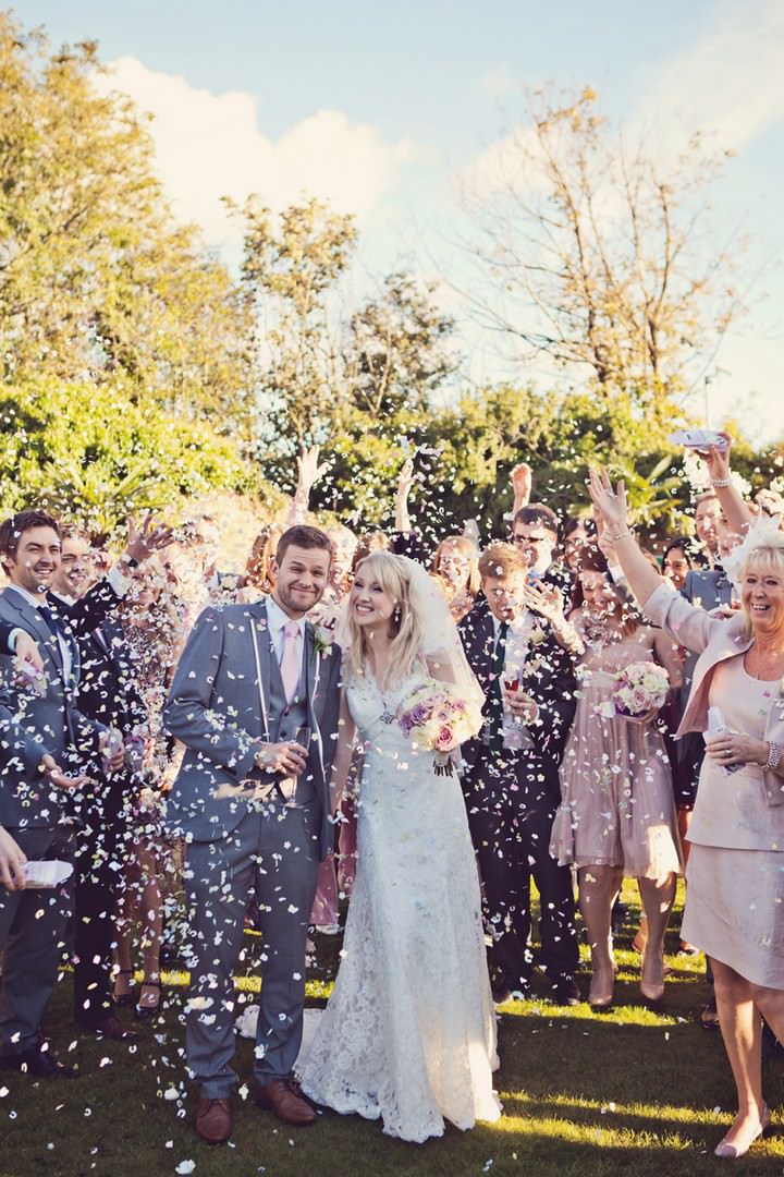 confetti shot at a Chester wedding