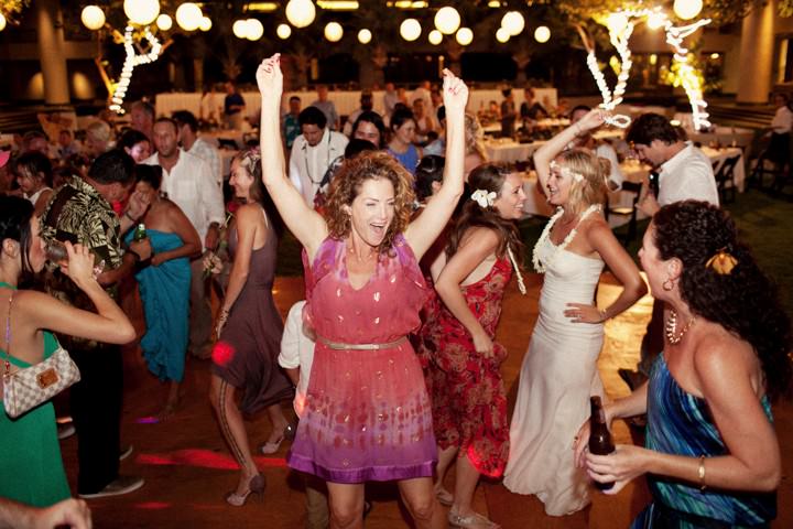 dancing at a Hawaii wedding reception