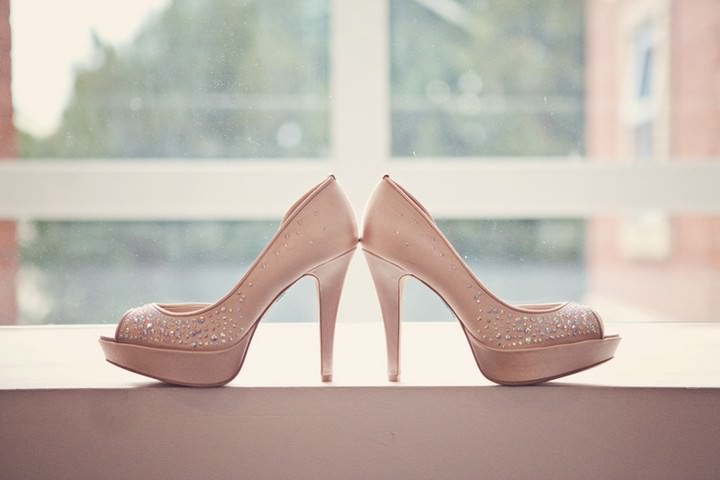 pink wedding shoes