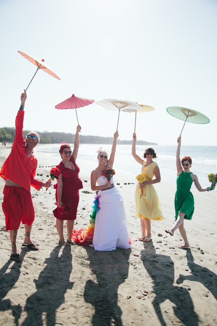 Rainbow Themed Beach Wedding