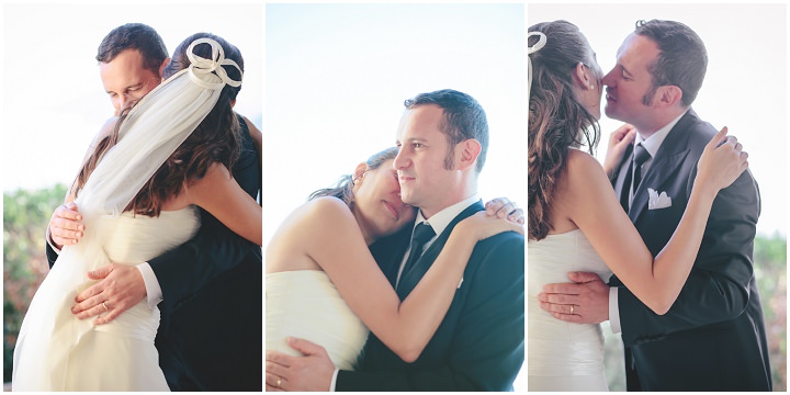 Italian bride and groom on their wedding day