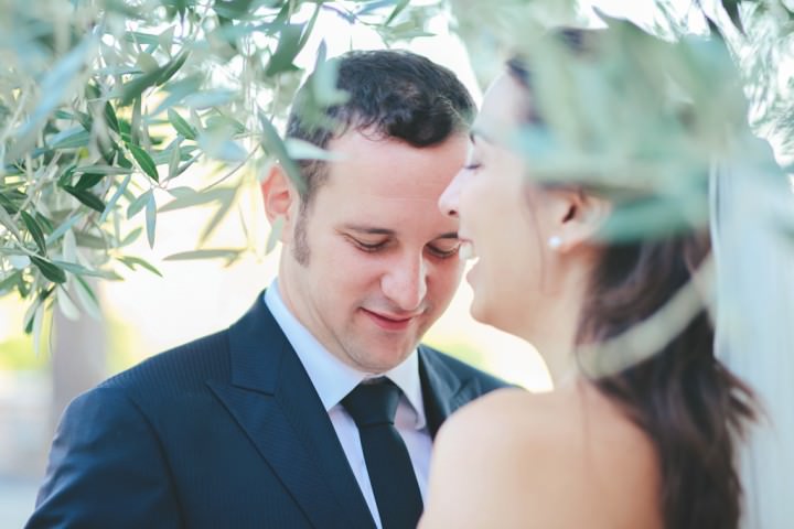 Italian bride and groom on their wedding day