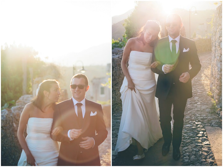 Italian bride and groom on their wedding day