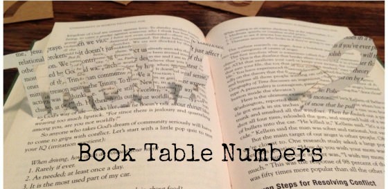 DIY Book Table Numbers