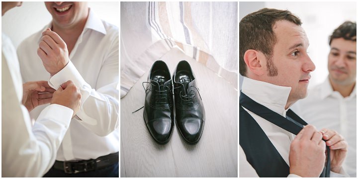 Groom getting ready on his wedding day