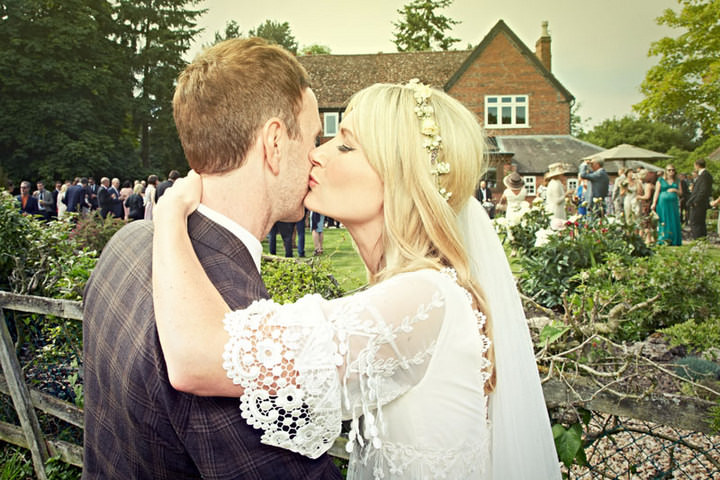 14 70's Wedding with flower crowns and Tipis