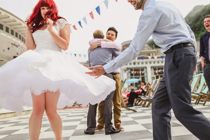 37 1950s Seaside Wedding with DIY Backyard Reception