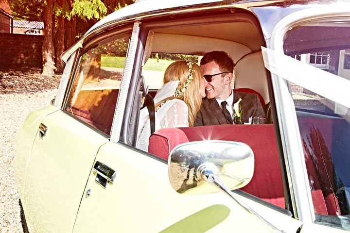 8 70's Wedding with flower crowns and Tipis