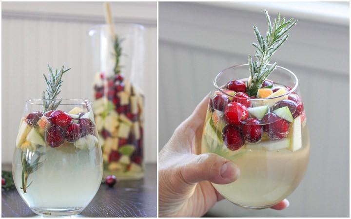 Cranberry & Rosemary White “Christmas” Sangria 1