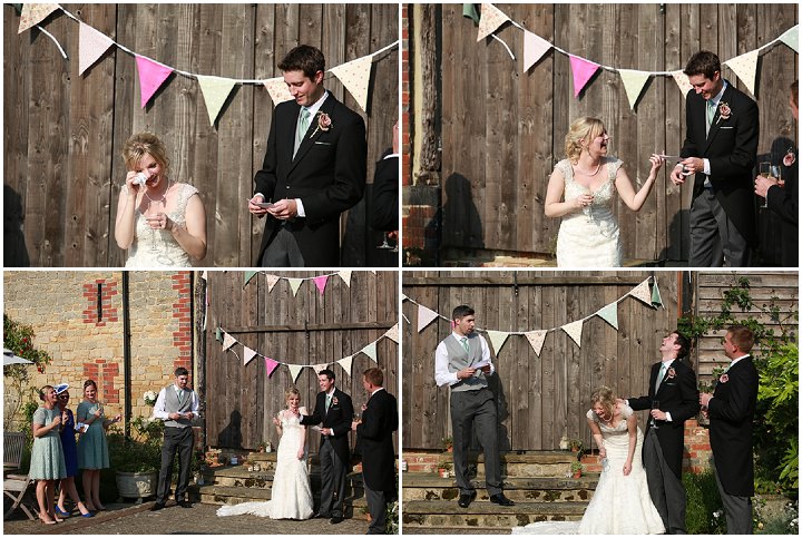 Wedding ceremony at the Meeting House, Sussex University and wedding reception at Fitzleroi Barn, West Sussex, for Adam and Pip