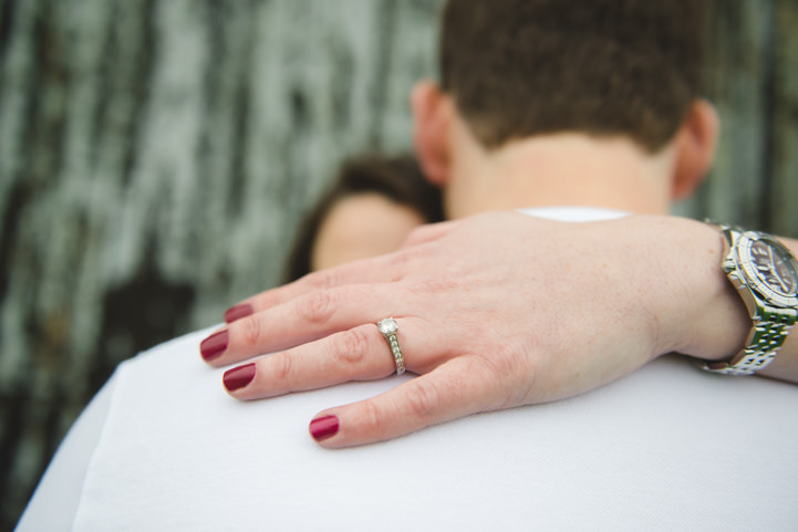 Engagement Shoot in a airplane hanger