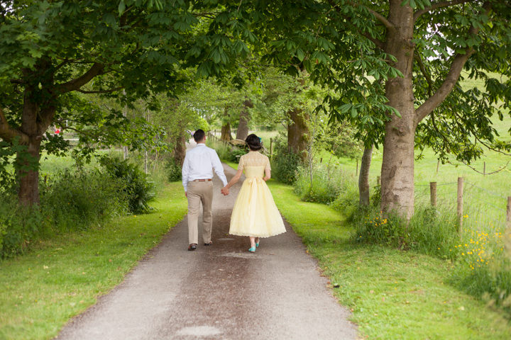 42 1950s Rockabilly Wedding With a Yellow Wedding Dress