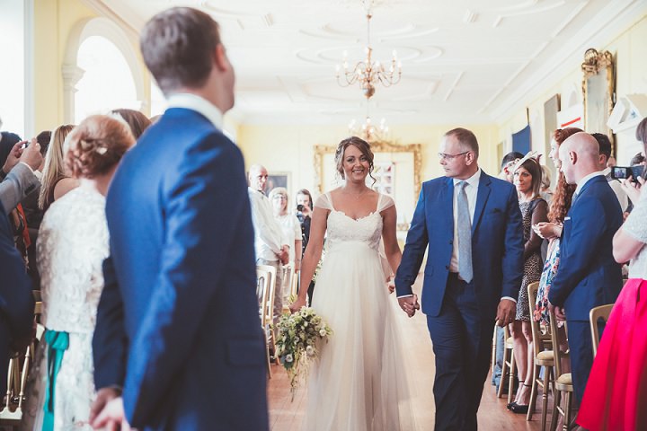 Bride sees groom at Doddington Hall Lincolnshire Wedding By Phillipa James Photography