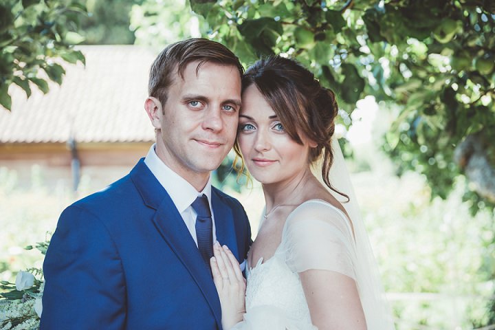 Bride and groom in the gardens at Doddington Hall Lincolnshire Wedding By Phillipa James Photography