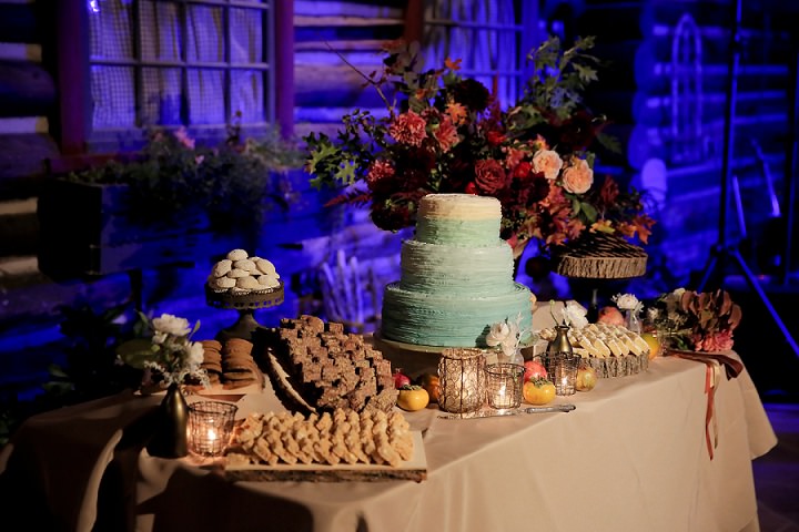 Wedding at Log Haven Restaurant with dessert station in Utah Wedding By Pepper Nix Photography