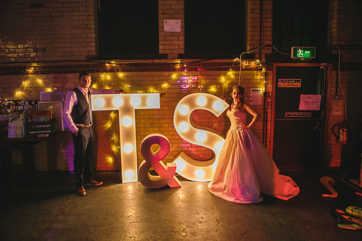 Kelham Island Museum Wedding big lights in Sheffield City Centre By Tierney Photography