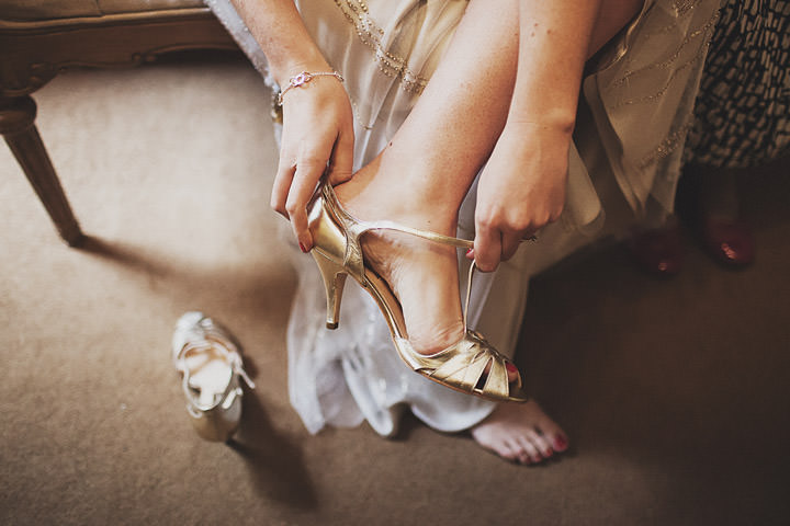 Wedding at the Crab and Lobster with a Jenny Packham Dress and vintage shoes