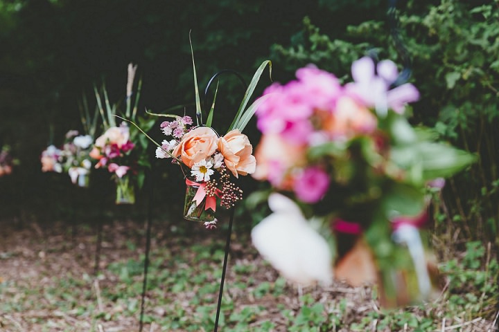 Bohemain Dorset Festival flowers in jars Wedding By Paul Underhill Photography