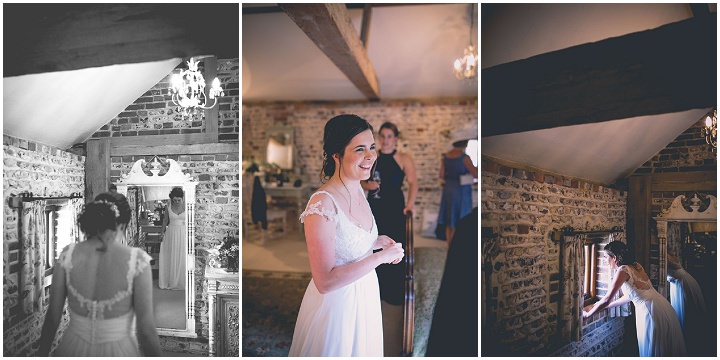 Upwaltham Barns bride at Wedding in West Sussex By Story and Colour