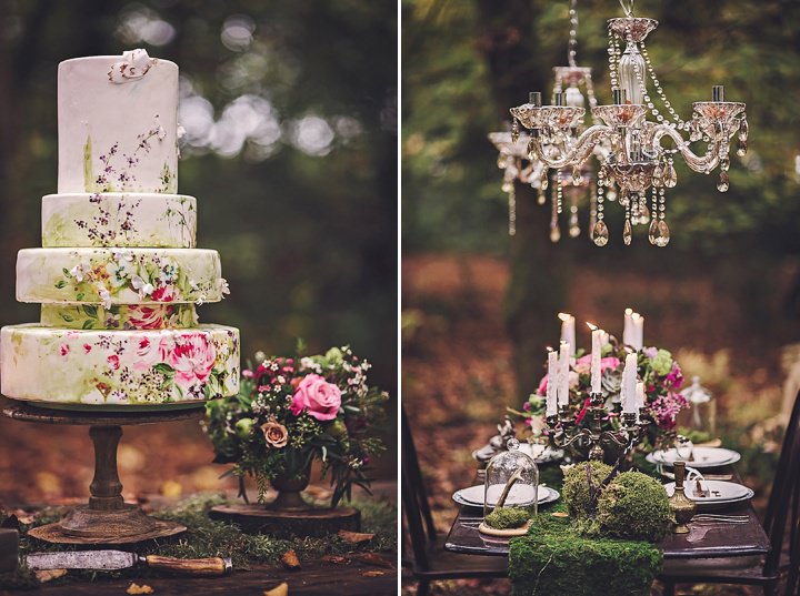 Magical Midsummers Night Dream handpainted Cake Wedding Inspiration 