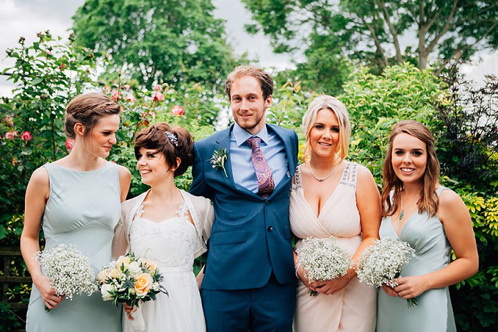 Back Garden Welsh Wedding bridal party By Kelly J Photography