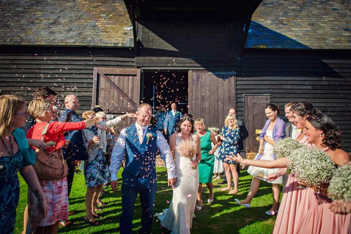 Homespun Barn Wedding confetti at Elmley Nature Reserve in Kent By Photography By Vicki