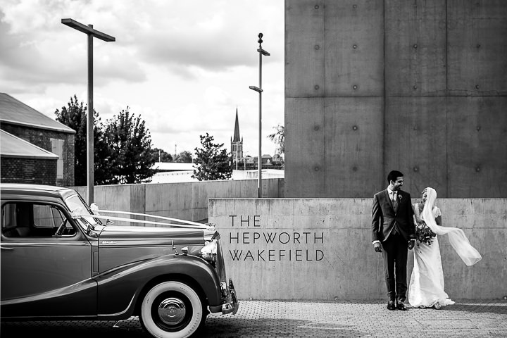 Modern Wedding bride and groom at The Hepworth By Matt Parry Photography