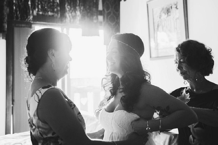 Bohemain Backyard Wedding bride getting ready By K Good Photo