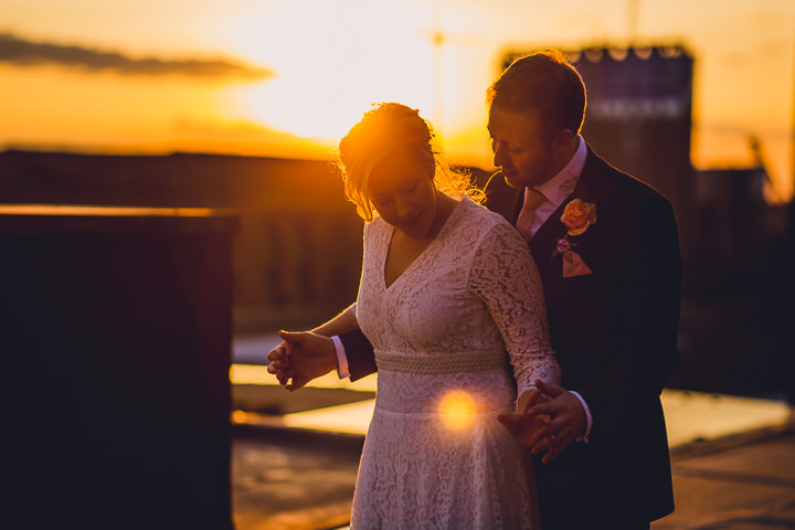 Wedding sunset at Great John Street in Manchester By Lottie Elizabeth Photography