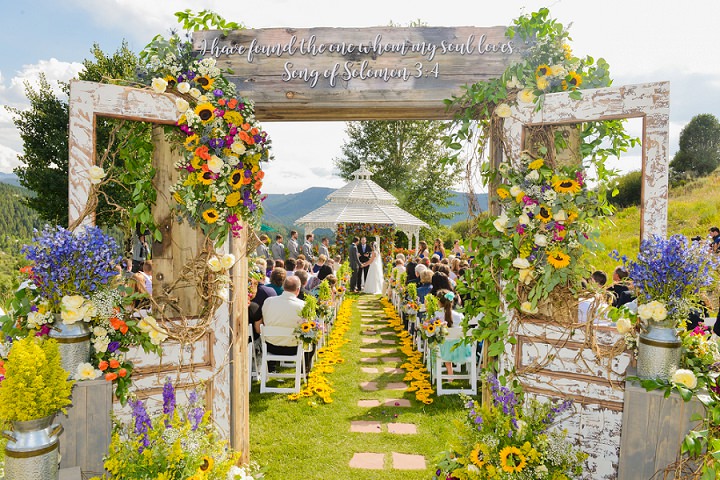 Boho sunflower on sale wedding