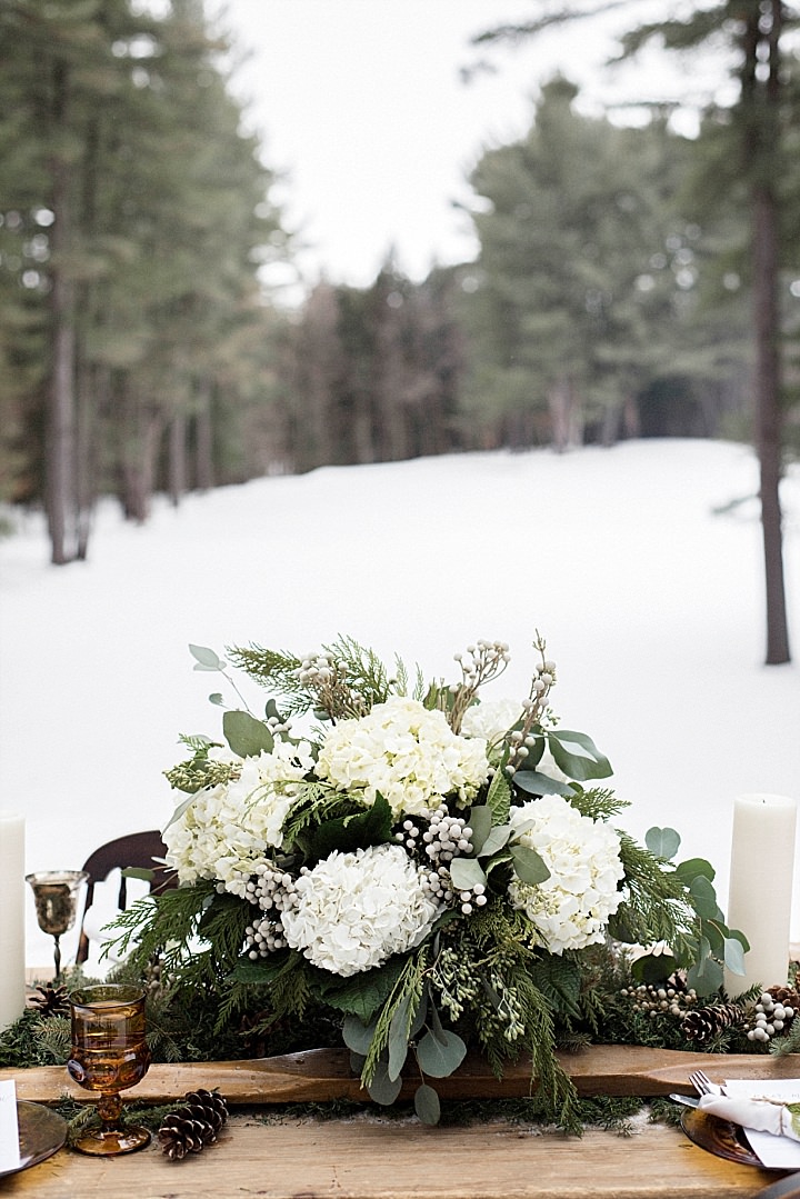 Rustic Pine Lodge Winter Elopement Inspiration from Cindy Lottes Photography