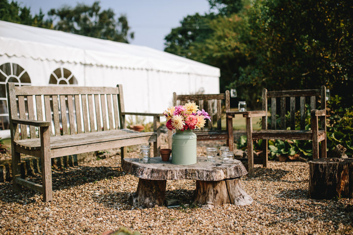 Giles and Harriet's Pretty Pastel Back Garden Wedding in Kent by Parkershots