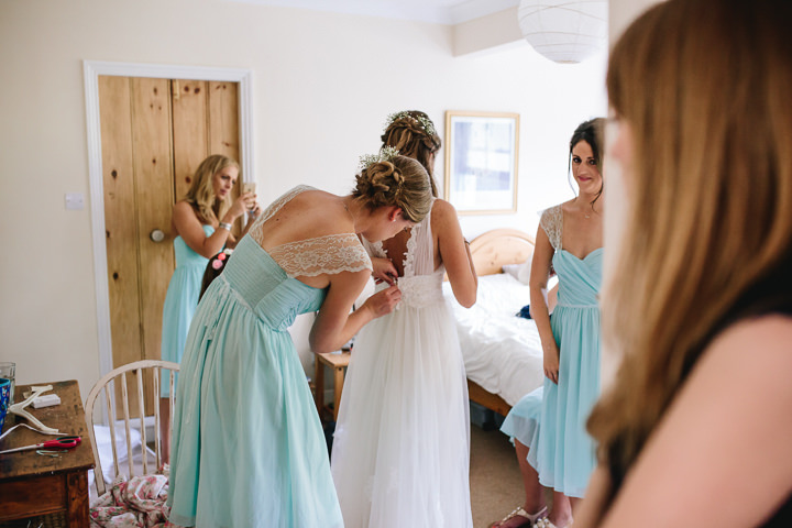 Giles and Harriet's Pretty Pastel Back Garden Wedding in Kent by Parkershots