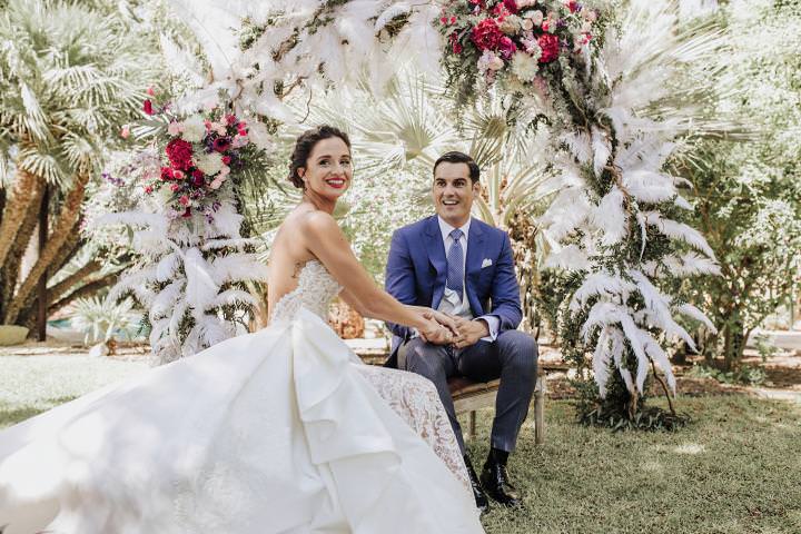 Super Glam Great GatsbyThemed Spanish Wedding by Oscar Guillen with a beautiful Ruben Hernandez gown planned by Paloma Cruz Eventos