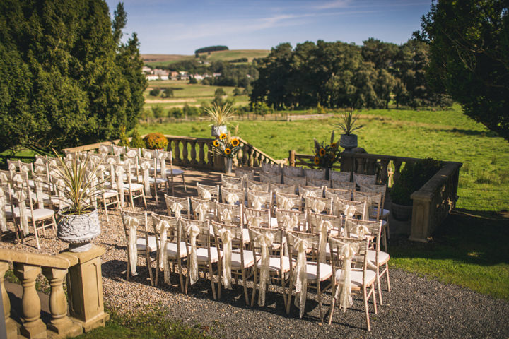 Northumberland Meets Australia Rustic Outdoor Wedding by Andy Hudson Photography with sunflowers and kilts