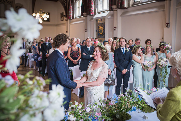 Family Affair Wonderful Woodland Wedding by Lucy Noble, with a Jenny Packham dress, bunting, a fire pit and dancing under the stars.