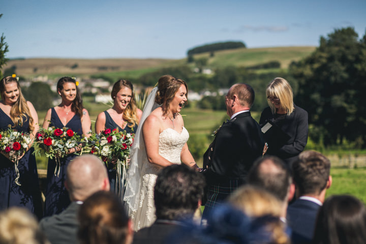 Northumberland Meets Australia Rustic Outdoor Wedding by Andy Hudson Photography with sunflowers and kilts