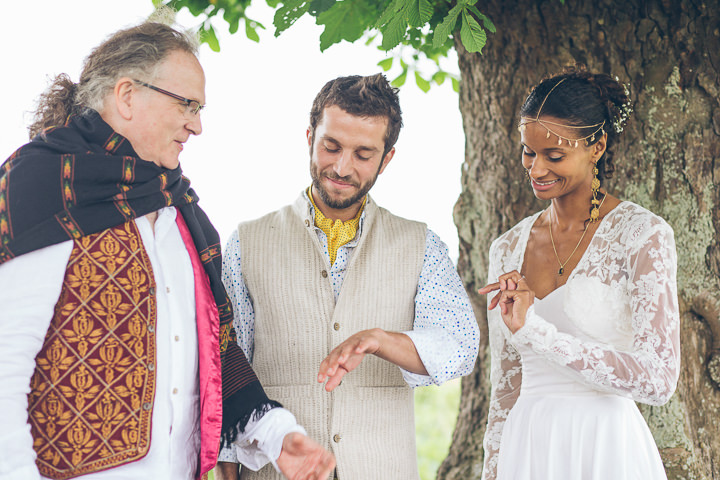 Free Spirited Outdoor Meadow Wedding by Larissa Joice Photography, with flags, wild flowers and a picnic